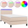 vidaXL Giroletto Molle Materasso e LED Cappuccino 90x200 cm Similpelle