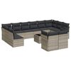 vidaXL Set Divani Giardino 13 pz con Cuscini Grigio Chiaro Polyrattan