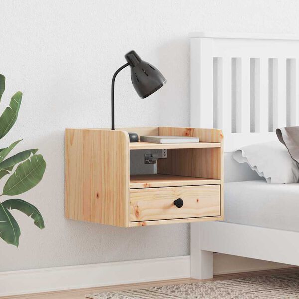 vidaXL Comodino 2 pcs Marrone 38 x 36 x 29,5 cm Legno di pino massello