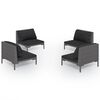 vidaXL Set Divani da Giardino 4 pz con Cuscini Polyrattan Grigio Scuro