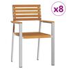 vidaXL Sedia da Giardino 8 pcs Olio Naturale Legno di Acacia Massello