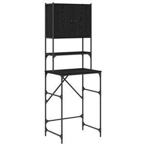 vidaXL Armadio per Lavatrice Rovere Nero 68 x 48,5 x 194 cm