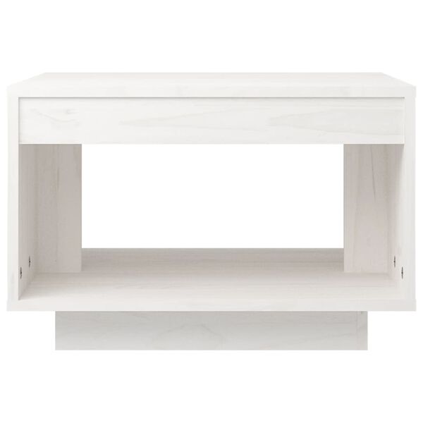 vidaXL Tavolino da Salotto Bianco 50x50x33,5 cm Legno Massello di Pino