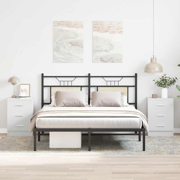 vidaXL Comodini 2 pz Bianco 38x35x56 cm in Legno Ingegnerizzato