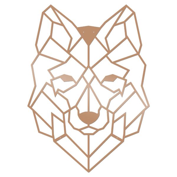 Homemania Decorazione da Parete Lupo 41x57 cm in Acciaio Rame