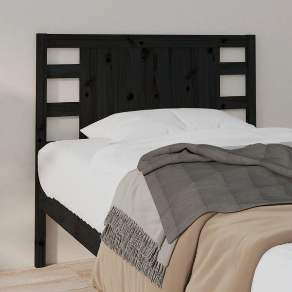vidaXL Testiera per Letto Nera 81x4x100 cm in Legno Massello di Pino