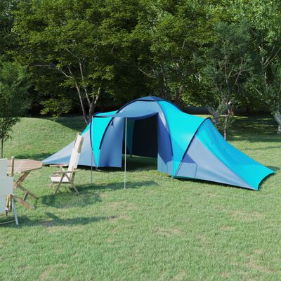 vidaXL Tenda da Campeggio per 6 Persone Blu Marino e Azzurro