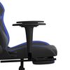 vidaXL Sedia da Gaming con Poggiapiedi Nero e Blu in Similpelle