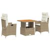 vidaXL Set da Pranzo da Giardino 5 pz con Cuscini Beige in Polyrattan