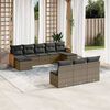 vidaXL Set Divano da Giardino 10 pz con Cuscini Grigio in Polyrattan