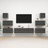 vidaXL Set Mobili TV 8 pz Grigio Lucido in Legno Multistrato