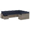 vidaXL Set Divani da Giardino 10 pz con Cuscini Grigio in Polyrattan
