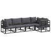 vidaXL Set Divano da Giardino 5 pz Nero Alluminio