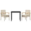 vidaXL Set da Pranzo per Giardino 3 pcs Beige polyrattan