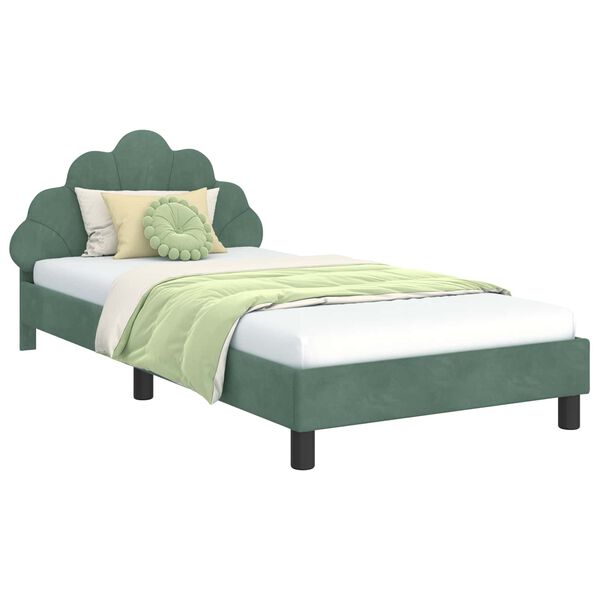 vidaXL Struttura letto bambini con testata Verde Mare 80 x 200 cm
