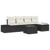 vidaXL Set Divano da Giardino 6 pz Nero polyrattan