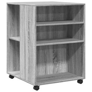 vidaXL Tavolino con Ruote Grigio Sonoma 55x60x78 cm in Truciolato