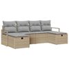 vidaXL Set di divani 6 pz 6-Numero di posti Beige e Grigio Chiaro