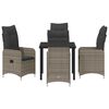 vidaXL Set da Pranzo per Giardino con cuscino 5 pcs Grigio Poly Rattan