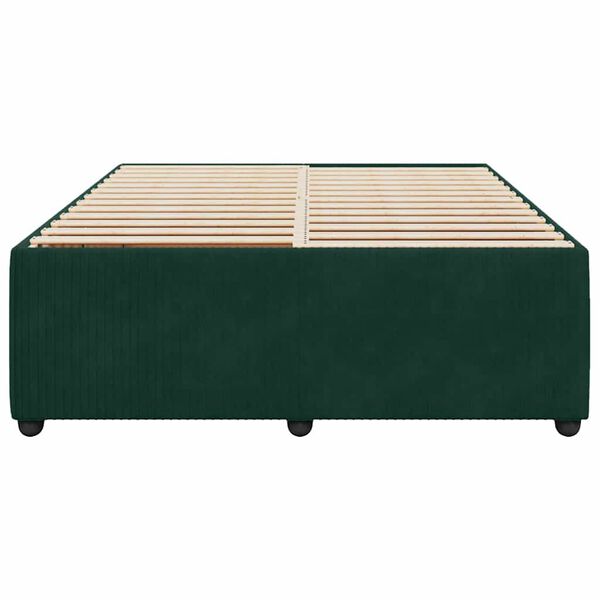 vidaXL Giroletto senza Materasso Verde Scuro 160x200 cm in Velluto