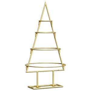 vidaXL Albero di Natale in metallo con supporto Oro 60 cm
