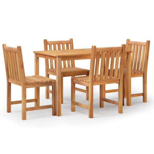 vidaXL Set da Pranzo per Giardino 5 pz in Legno Massello di Teak