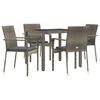 vidaXL Set da Pranzo da Giardino 5 pz con Cuscini in Polyrattan Grigio