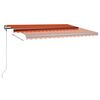 vidaXL Tenda da Sole Retrattile Manuale LED 400x300 cm Arancio Marrone