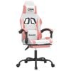 vidaXL Sedia da Gaming con Poggiapiedi Bianco e Rosa in Similpelle