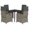 vidaXL Set da Pranzo da Giardino 5 pz con Cuscini in Polyrattan Grigio
