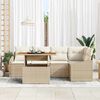 vidaXL Set Divano da Giardino 6 pcs Beige Poly Rattan