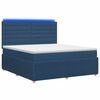vidaXL Letto Box Spring LED con Materasso Blu 180 x 200 cm Tessuto