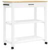 vidaXL Carrello da Cucina MONZA 84x40x88,5 cm Bianco in Legno Massello di Pino