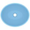 vidaXL Lavandino Lusso Ovale Azzurro Opaco 40x33 cm in Ceramica