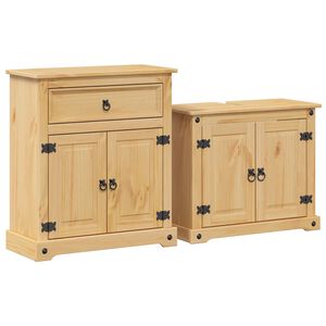 vidaXL Set Mobili da Bagno 2 pz Corona in Legno Massello di Pino