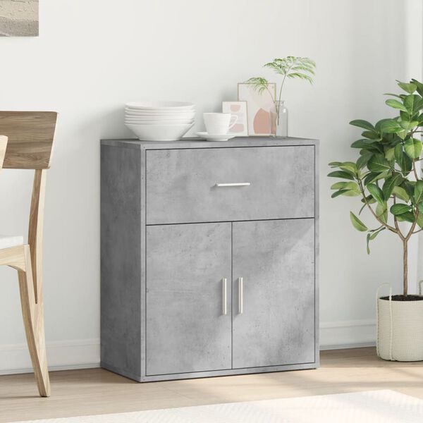 vidaXL Credenza Grigio Cemento 60x31x70 cm in Legno Multistrato