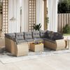 vidaXL Set Divano da Giardino 10 pz con Cuscini Beige in Polyrattan