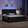 vidaXL Letto a molle con materasso con led Nero 200 x 200 cm Tessuto