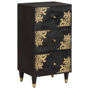 vidaXL Credenza Nero 40 x 33 x 75 cm Legno di mango massello