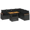 vidaXL Set Divani da Giardino con Cuscini 7pz Nero Polyrattan Acacia