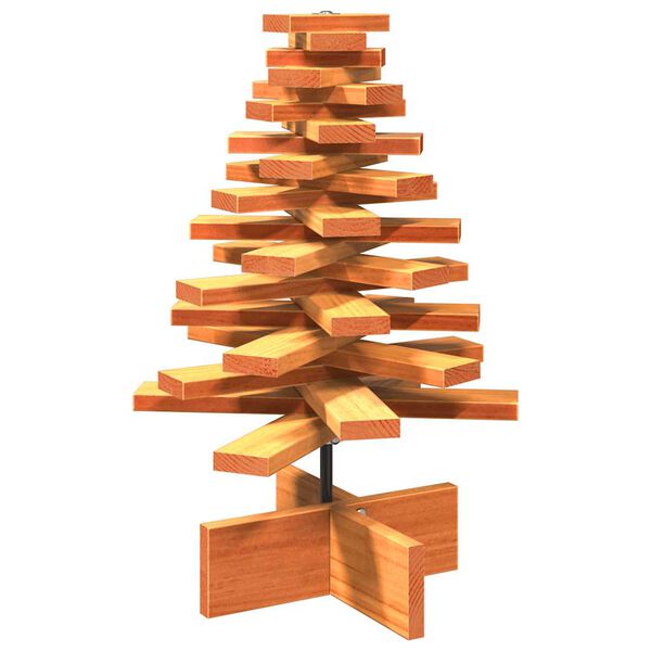 vidaXL Albero di Natale Marrone Cera 60 cm in Legno Massello di Pino