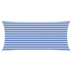 vidaXL Telo Ombra 2 x 5 m HDPE Rettangolare Blu e Bianco
