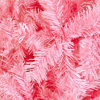 vidaXL Albero di Natale Sottile Preilluminato Rosa 210 cm