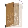 vidaXL Cancello da giardino 85x125 cm in acciaio Corten con design erba