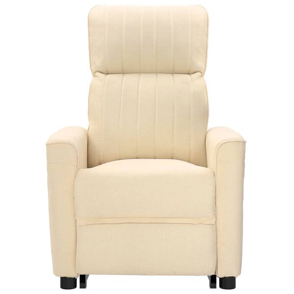 vidaXL Poltrona Alzapersona Massaggiante Crema in Tessuto