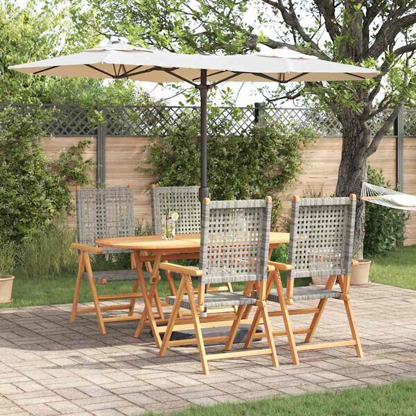 vidaXL Set da Pranzo per Giardino 5 pcs Grigio