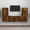 vidaXL Set Mobili Porta TV 3 pz Rovere Fumo in Legno Multistrato