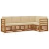 vidaXL Set di divani da esterno 5 pz Naturale e Beige Poliestere