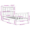 vidaXL Giroletto con Libreria senza Materasso 75x190 cm in Legno Pino