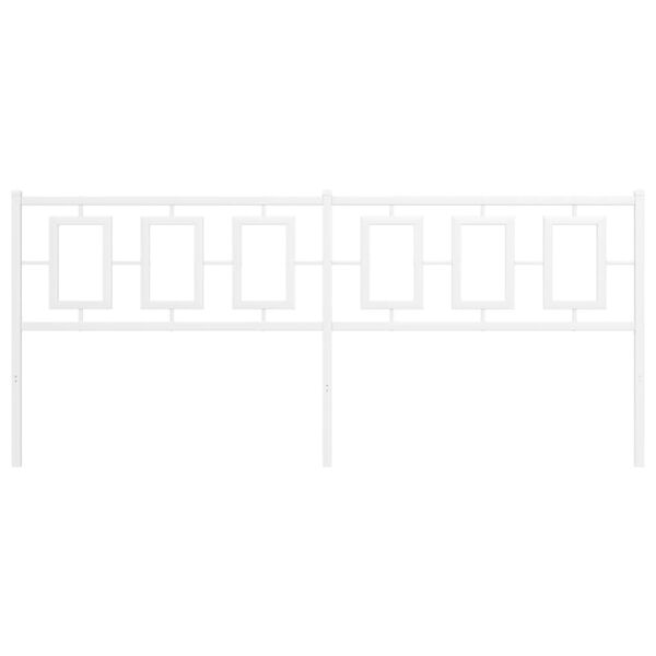 vidaXL Testiera in Metallo Bianco 200 cm